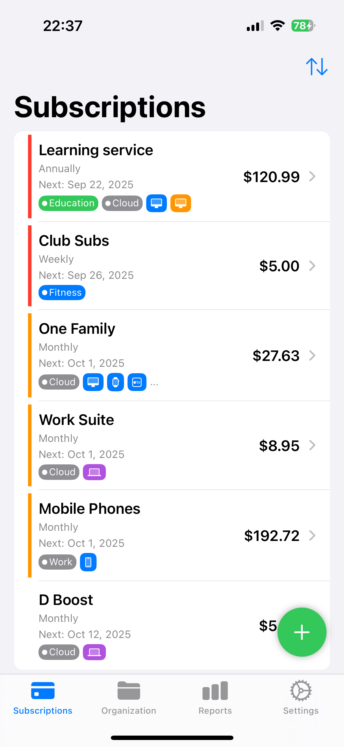 Sub Radar App Screenshots